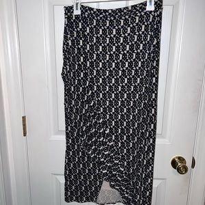 Maeve Stretch Midi Skirt with Ruffle